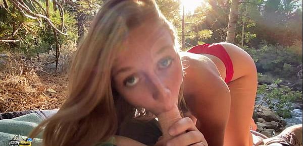  Beautiful Nature Girl Fucks Big Cock in Forest - Molly Pills - Horny Hiking POV 4k